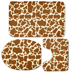Brown Cow Print 3 Piece Bath Mat Set