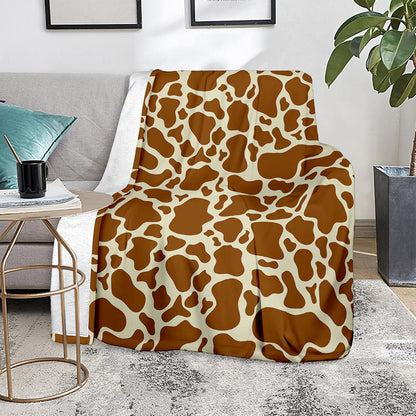 Brown Cow Print Blanket