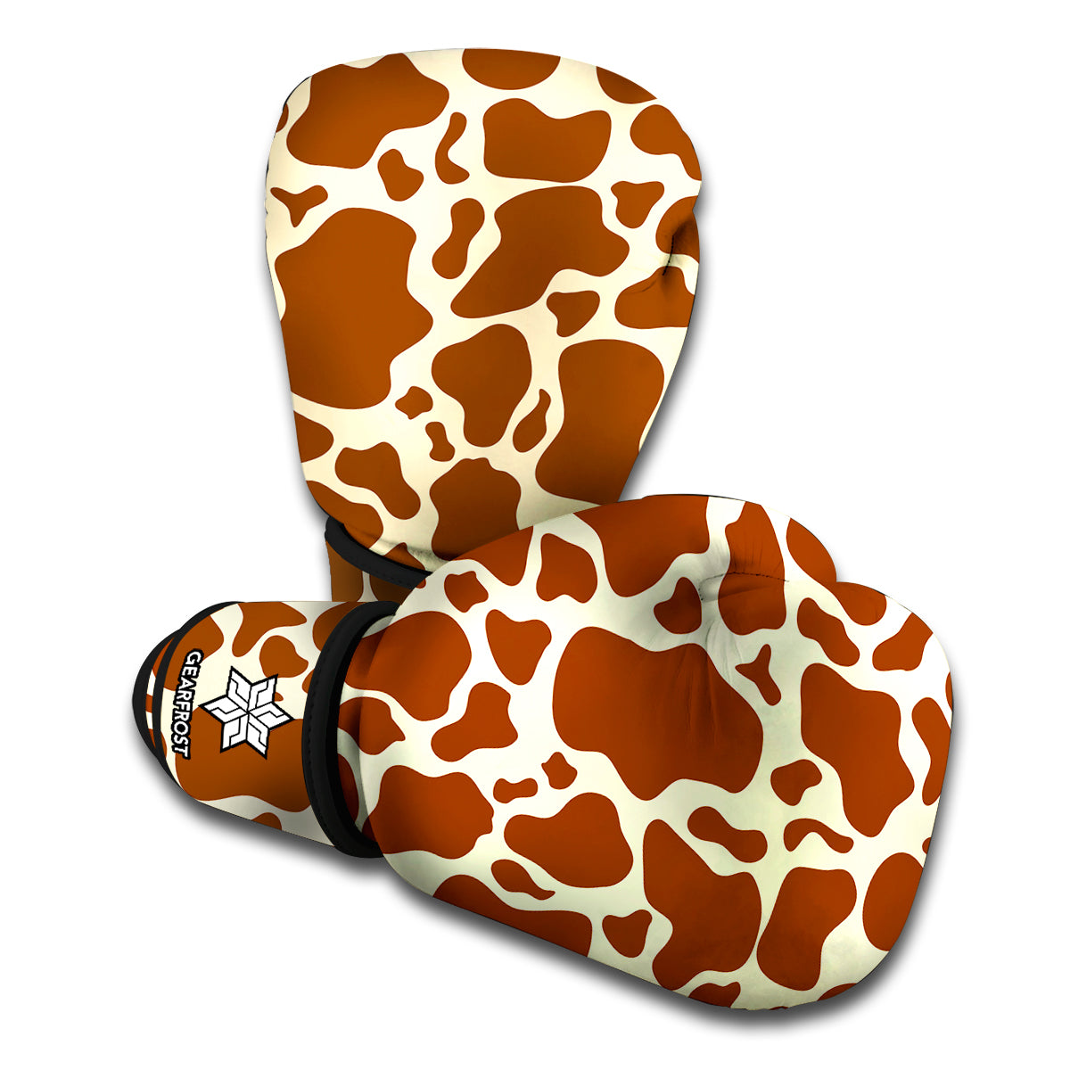 Brown Cow Print Boxing Gloves