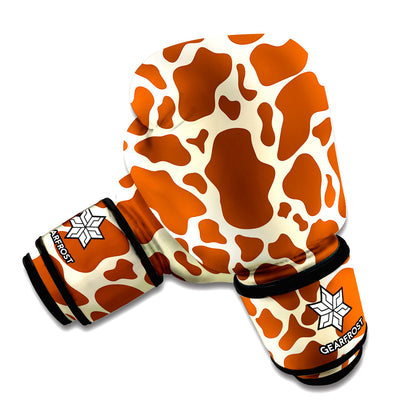 Brown Cow Print Boxing Gloves
