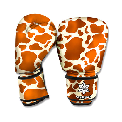 Brown Cow Print Boxing Gloves