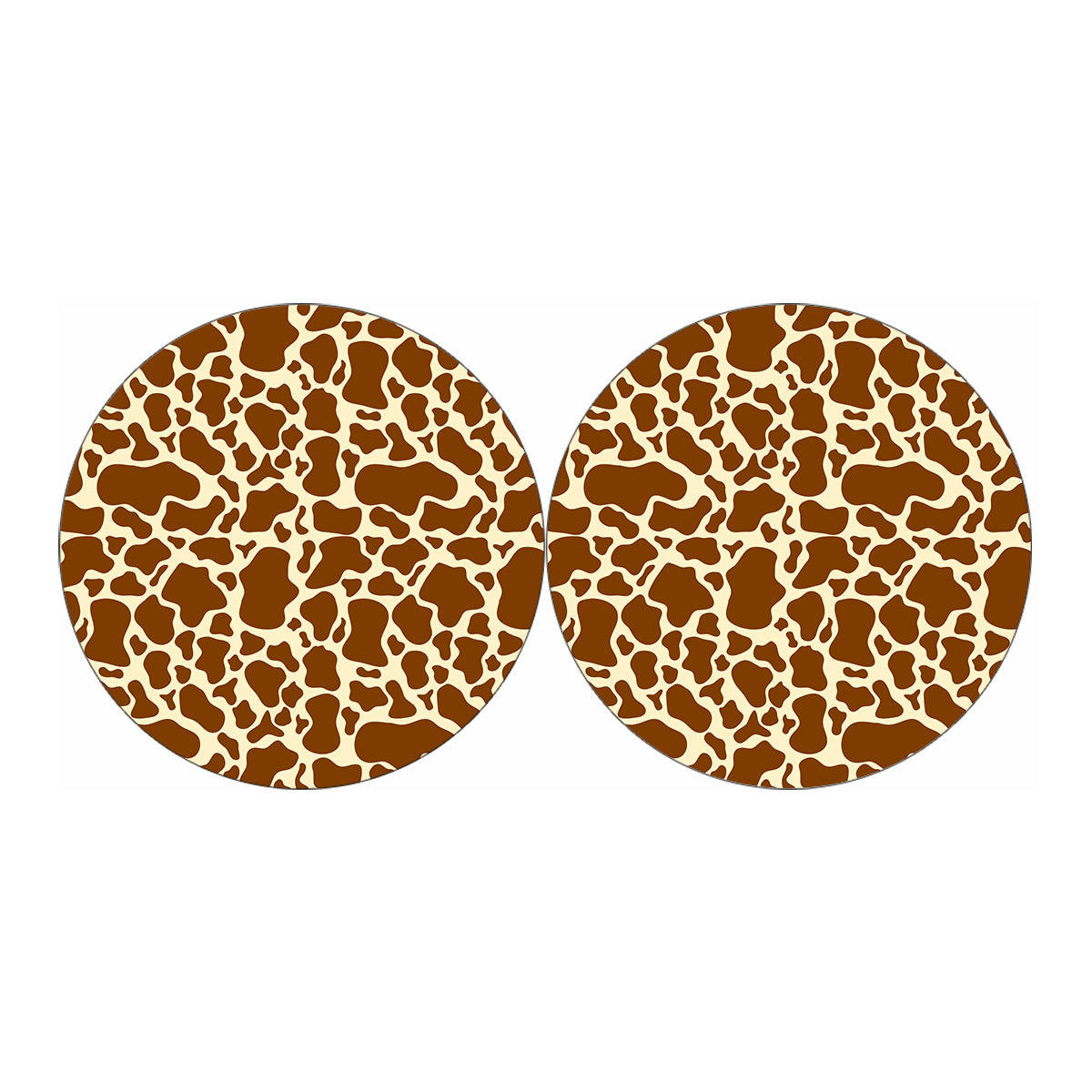 Brown Cow Print Car Coasters