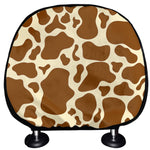 Brown Cow Print Car Headrest Covers