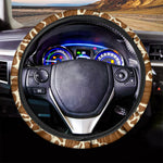 Brown Cow Print Car Steering Wheel Cover