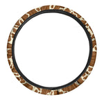 Brown Cow Print Car Steering Wheel Cover