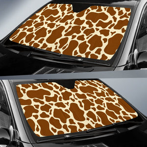 Brown Cow Print Car Sun Shade GearFrost