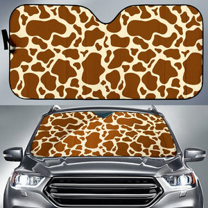 Brown Cow Print Car Sun Shade GearFrost