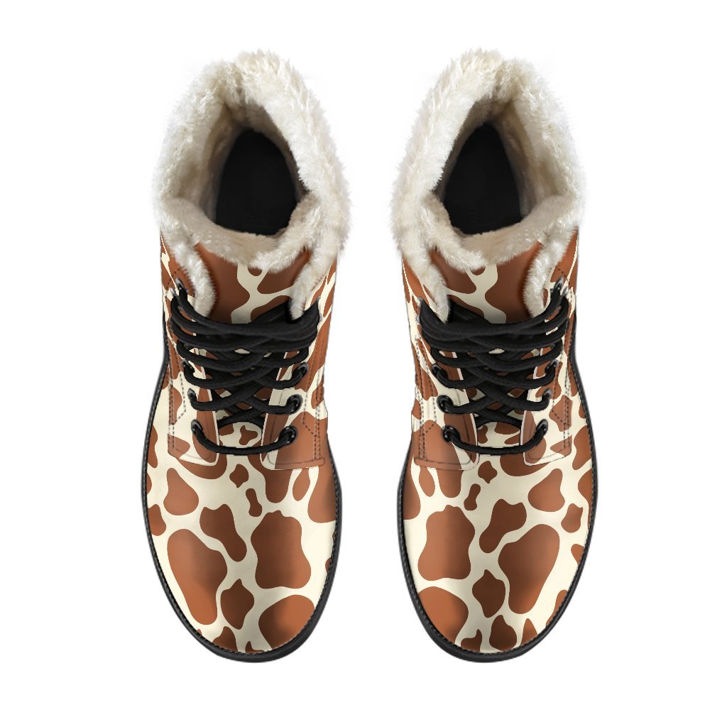 Brown Cow Print Comfy Boots GearFrost