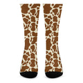 Brown Cow Print Crew Socks