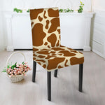 Brown Cow Print Dining Chair Slipcover