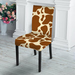 Brown Cow Print Dining Chair Slipcover