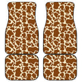 Brown Cow Print Front and Back Car Floor Mats