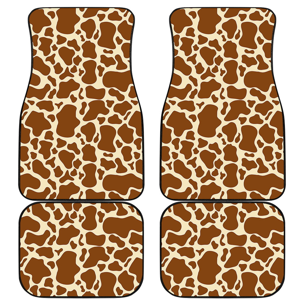 Brown Cow Print Front and Back Car Floor Mats
