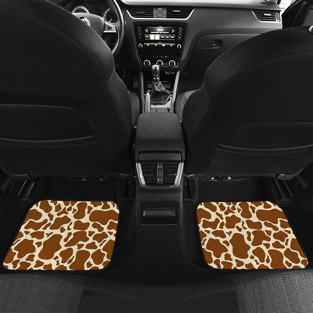 Brown Cow Print Front and Back Car Floor Mats