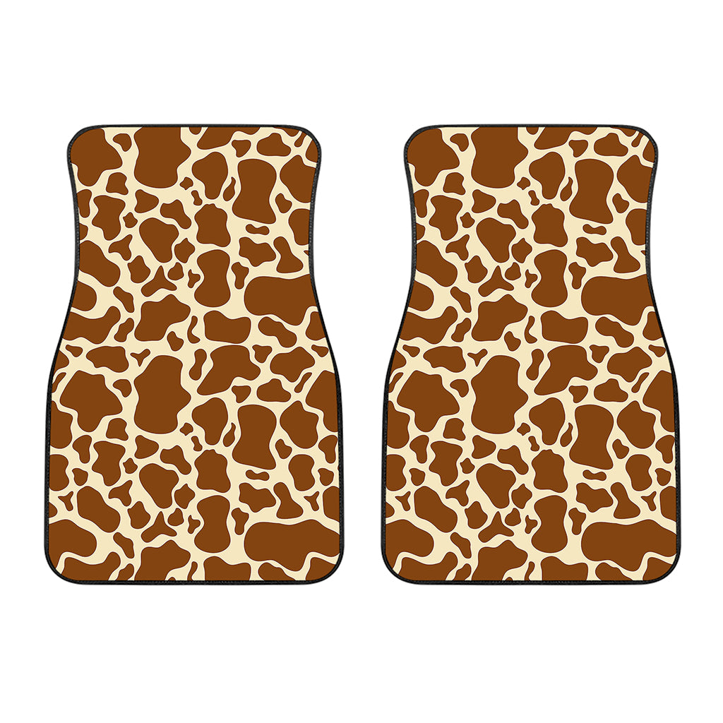 Brown Cow Print Front Car Floor Mats