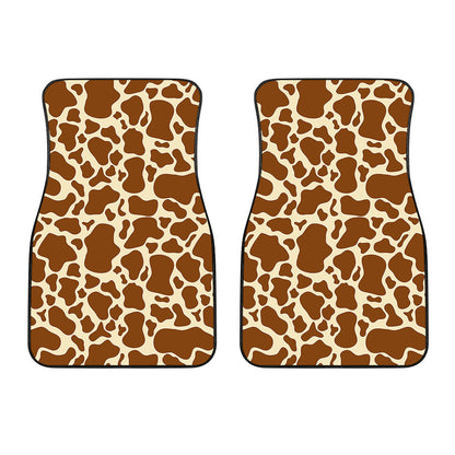 Brown Cow Print Front Car Floor Mats