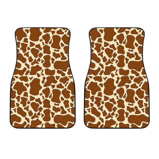 Brown Cow Print Front Car Floor Mats