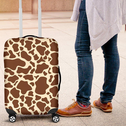 Brown Cow Print Luggage Cover GearFrost