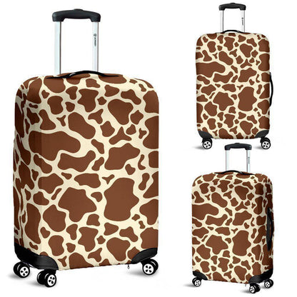Brown Cow Print Luggage Cover GearFrost