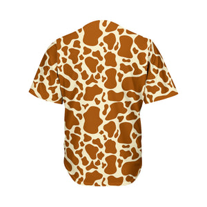 Brown Cow Print Men's Baseball Jersey