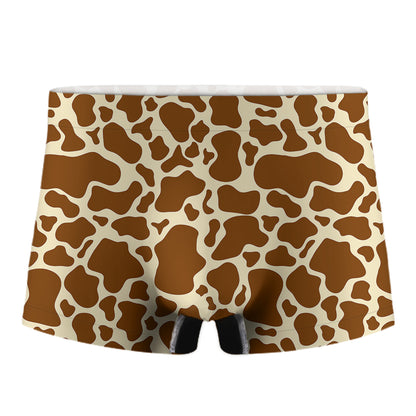 Brown Cow Print Men's Boxer Briefs