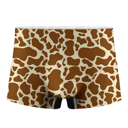 Brown Cow Print Men's Boxer Briefs