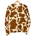 Brown Cow Print Men's Crewneck Sweatshirt