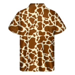 Brown Cow Print Men's Short Sleeve Shirt