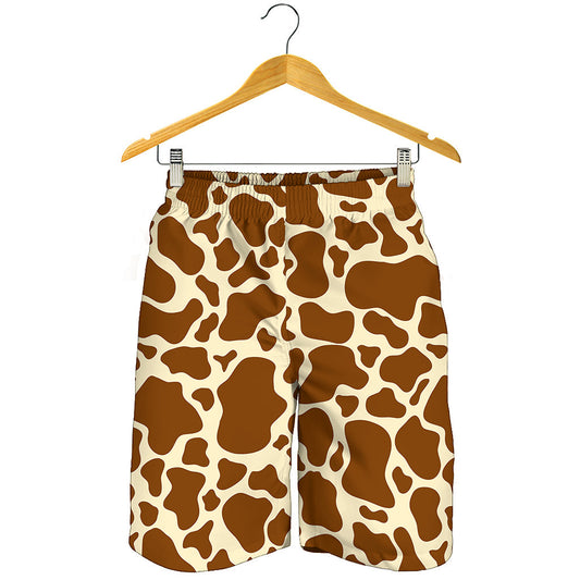Brown Cow Print Men's Shorts