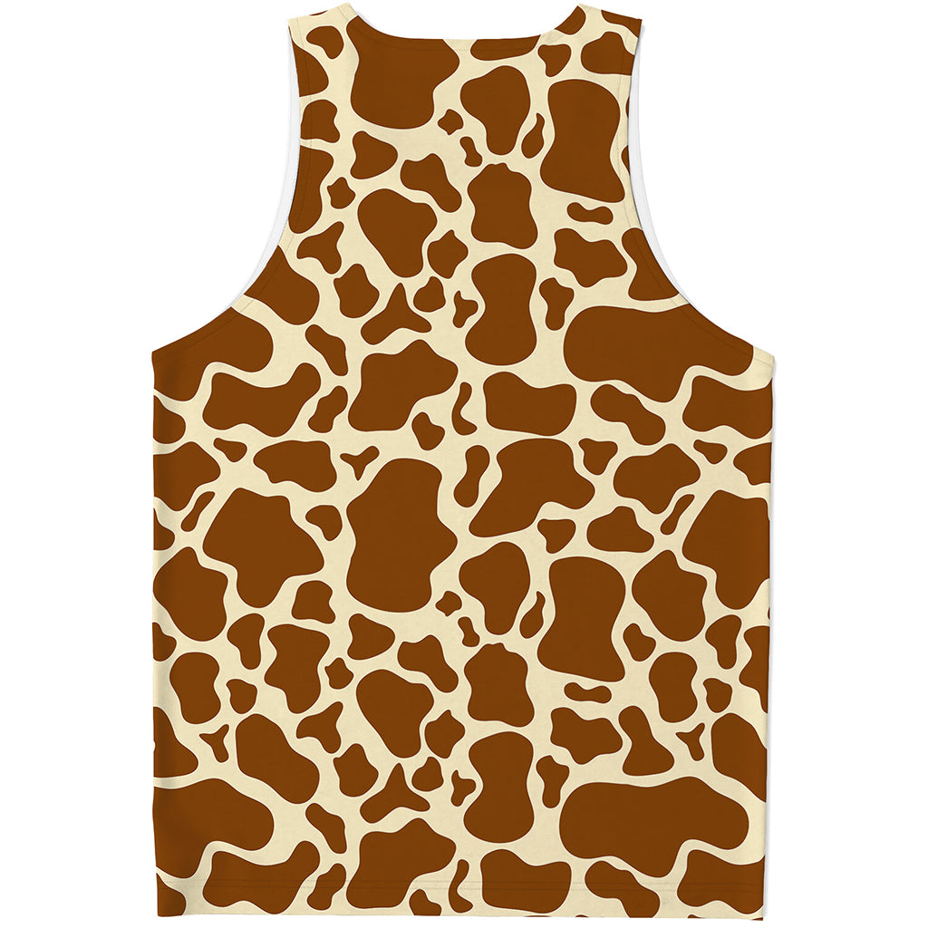 Brown Cow Print Men's Tank Top