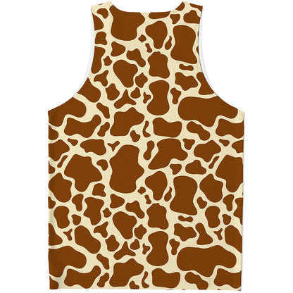 Brown Cow Print Men's Tank Top