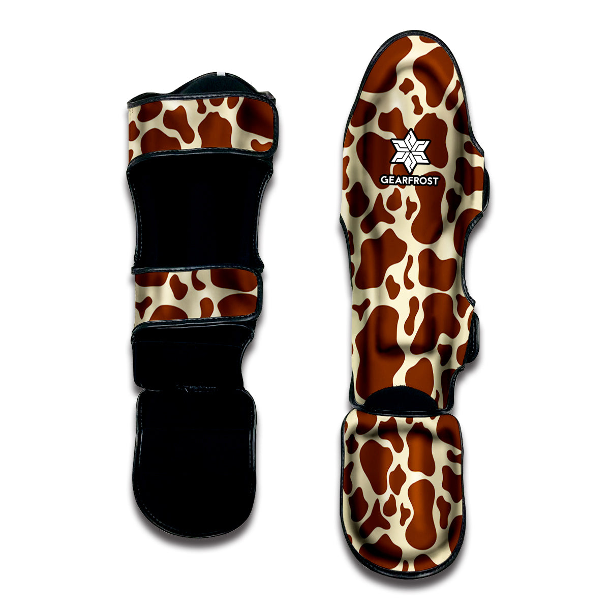 Brown Cow Print Muay Thai Shin Guard