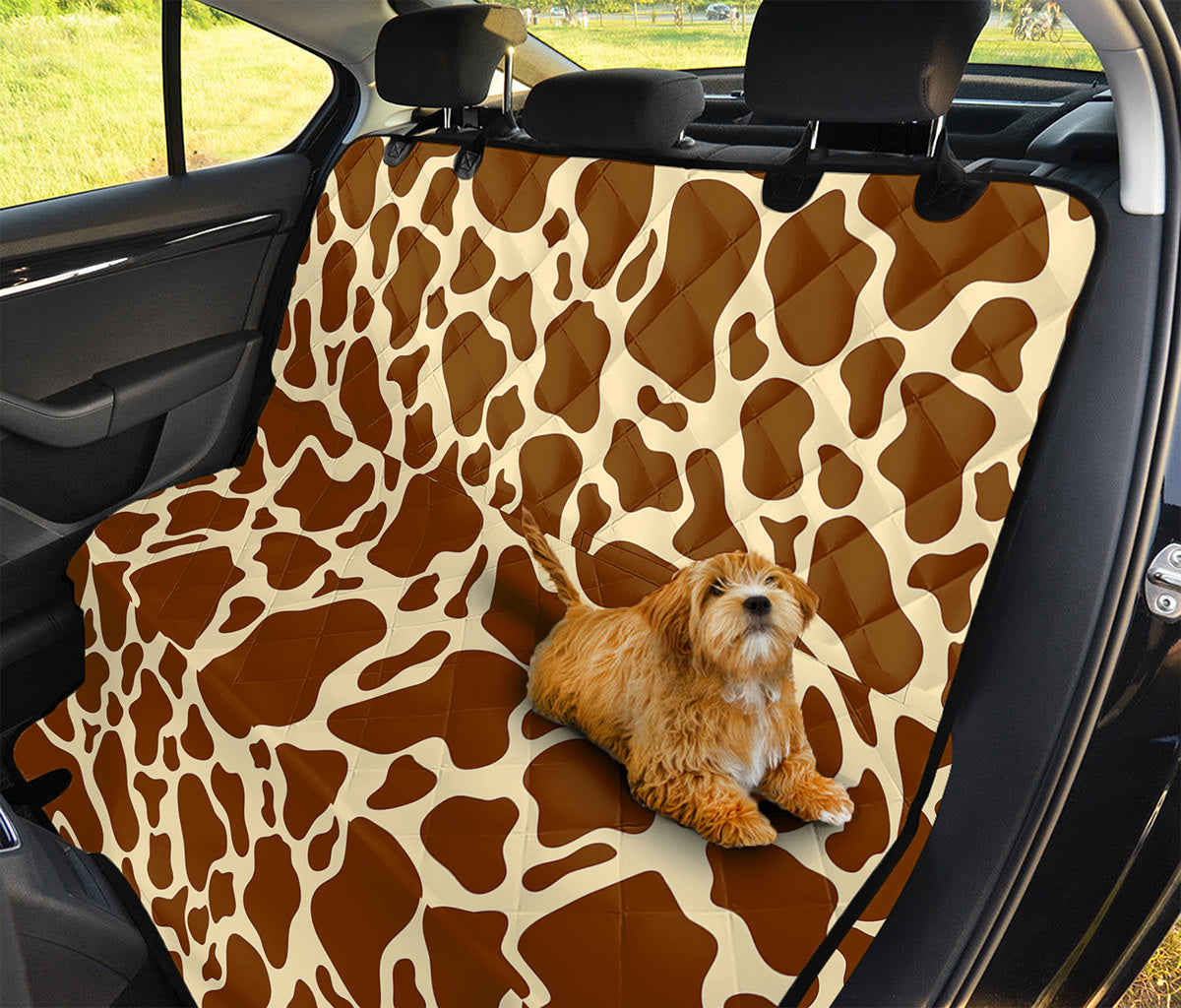 Brown Cow Print Pet Car Back Seat Cover