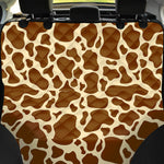 Brown Cow Print Pet Car Back Seat Cover