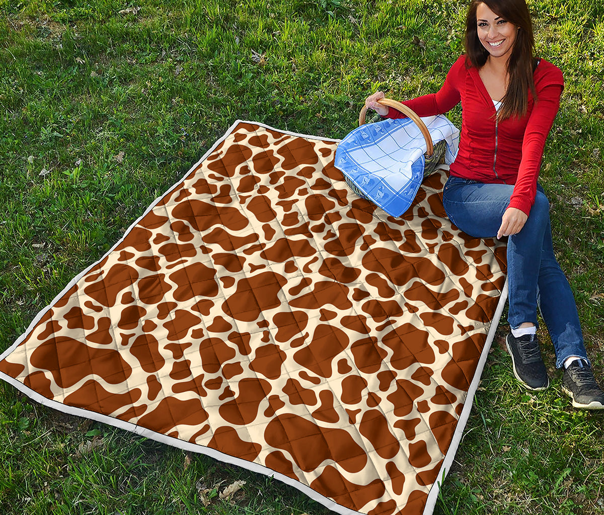 Brown Cow Print Quilt