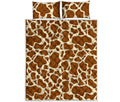 Brown Cow Print Quilt Bed Set