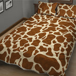Brown Cow Print Quilt Bed Set