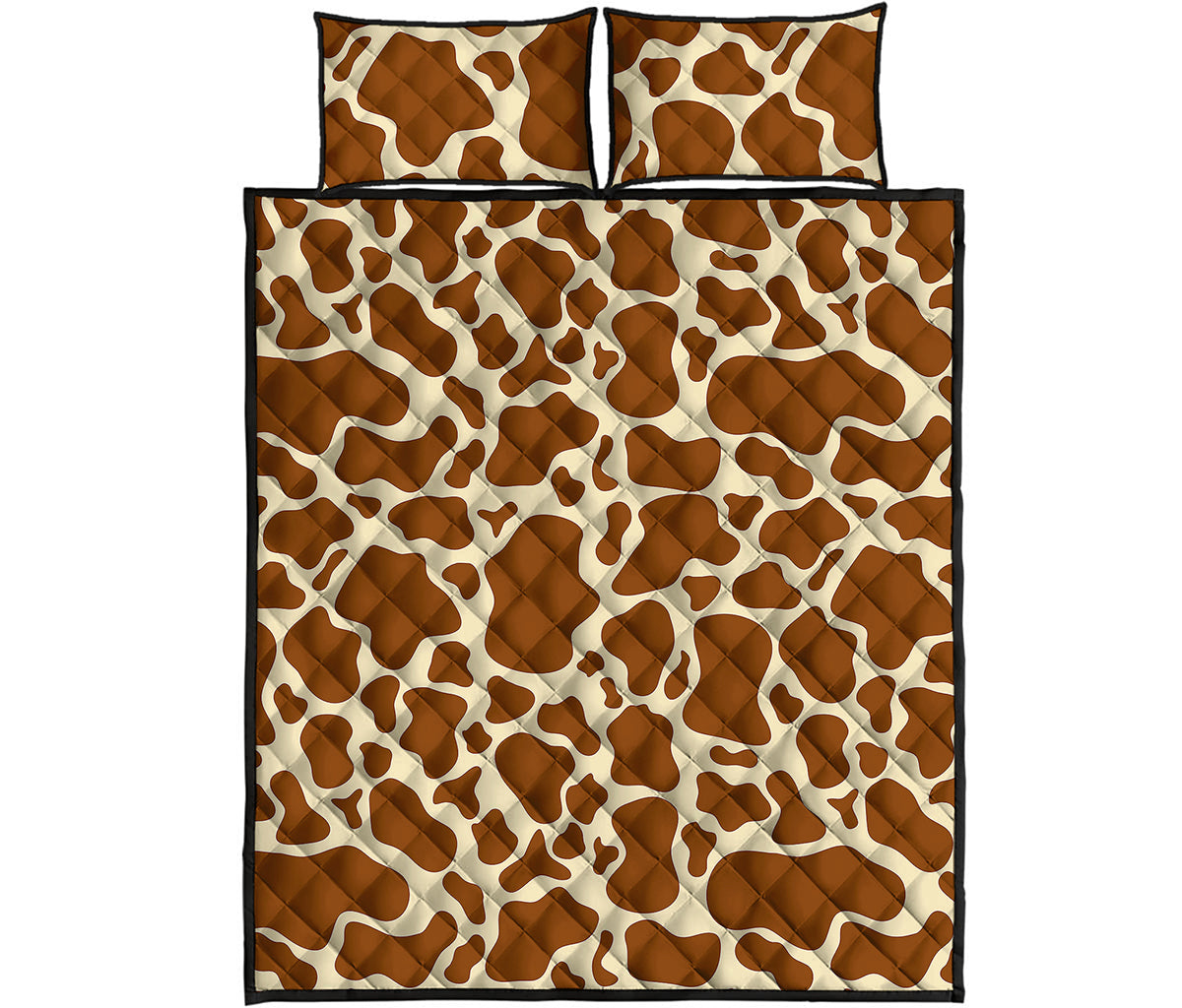 Brown Cow Print Quilt Bed Set