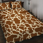 Brown Cow Print Quilt Bed Set
