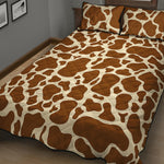 Brown Cow Print Quilt Bed Set