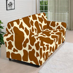 Brown Cow Print Sofa Cover