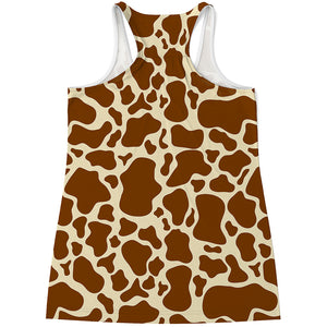 Brown Cow Print Women's Racerback Tank Top