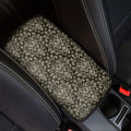 Brown Damask Pattern Print Car Center Console Cover