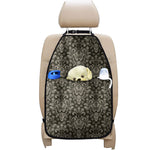 Brown Damask Pattern Print Car Seat Organizers