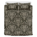 Brown Damask Pattern Print Duvet Cover Bedding Set