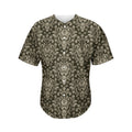 Brown Damask Pattern Print Men's Baseball Jersey