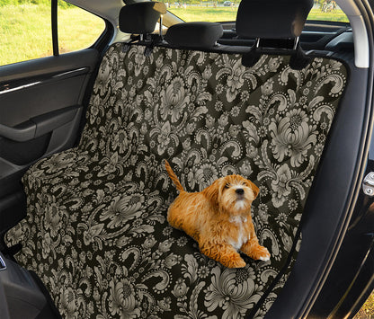 Brown Damask Pattern Print Pet Car Back Seat Cover