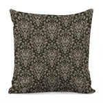 Brown Damask Pattern Print Pillow Cover