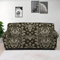 Brown Damask Pattern Print Sofa Cover