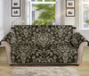 Brown Damask Pattern Print Sofa Protector